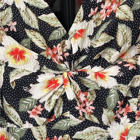 Rebecca Taylor Black Floral Kamea Fleur Silk Dress  | Size 8 - Picture 7 of 12